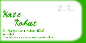 mate kohut business card