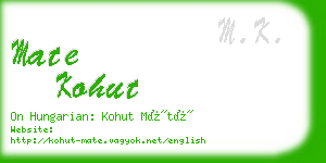 mate kohut business card